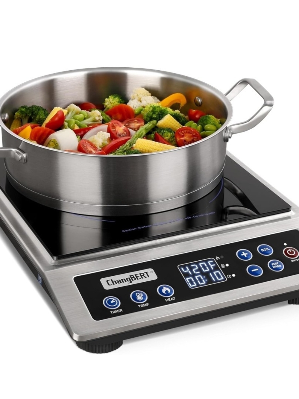 ChangBERT Induction Cooktop 1800W Commercial Portable Burner NSF ETL Hot Plate